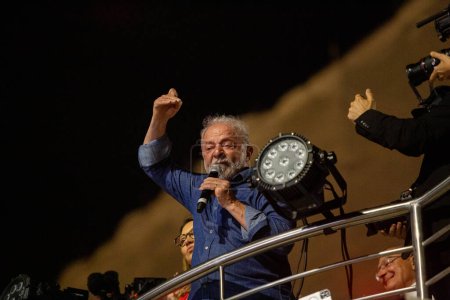 SO PAULO (SP), 10/30/2022Luiz Incio Lula da Silva (PT) to the Presidency of the Republic, celebrates the victory of the 2022 elections, President of the Republic of Brazil
