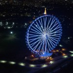 SO PAULO, BRAZIL DECEMBER 26, 2022 Aerial Photography Aerial view of the largest Ferris wheel in Latin America. Officially called Roda Rico, it is working in Parque Cndido Portinari, next to Parque Villa-Lobos, in So Paulo.