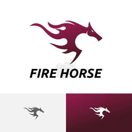 Foto de Fuego Caballo Fuego Caliente Vida Silvestre Deporte Animal Logo - Imagen libre de derechos
