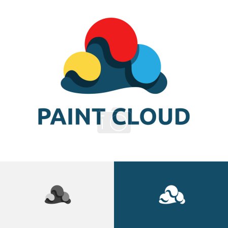 Foto de Colorful Paint Cloud House Decoration Art Logo - Imagen libre de derechos