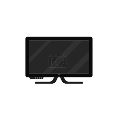 Wall mounted wide plasma black LED tv isolated on blank background. Large mock up computer monitor. Digital TV, modern blank LCD screen, display, panel. Stylish vector illustration EPS 10