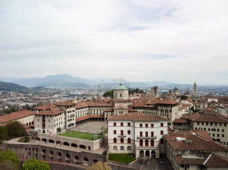 Photo for BERGAMO,ITALY- JANUARY 10,2018:General city view of medieval area, Citta Alta, Bergamo,Lombardy,Italy. High quality photo - Royalty Free Image