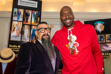 Photo for John Salley with Geronimo Ochoa attends 2022 American Music Awards Celebrity Gifting Suite by Steve Mitchell MTG at Woma's Club of Hollywood, Los Angeles, CA, November 19th 2022 - Royalty Free Image