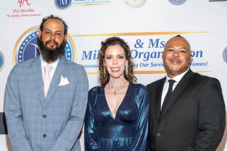 Photo for Veteran of Hopes Sponsor Zane Allen, Dr. Laura Purdy, Kavin Hill attend 2023 Mr. and Ms. Military Pageant at Joan B. Kroc Theater, San Diego, CA February 24, 2023 - Royalty Free Image