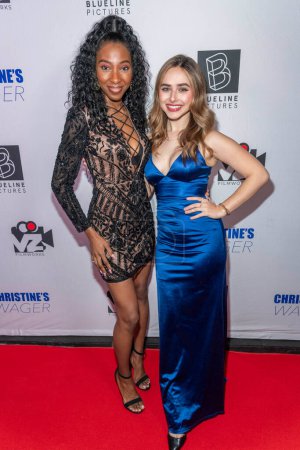 Photo for Actor Lanisha Porter, Actor Ashley Puzemis attend "Christine's Wager" Los Angeles Screening at Los Feliz Theater, Los Angeles, CA March 2, 2023 - Royalty Free Image