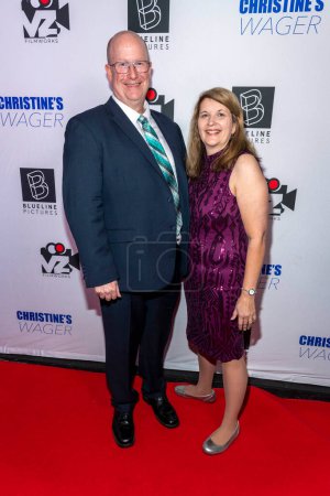Photo for Producers Wally Veazie, Producer Pam Veazie attends "Christine's Wager" Los Angeles Screening at Los Feliz Theater, Los Angeles, CA March 2, 2023 - Royalty Free Image