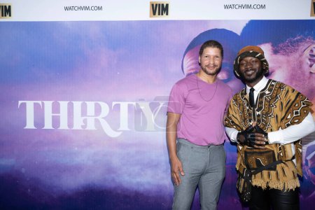 Photo for Actor Brandon Moten, Actor Bobby Musique Cooks attend LA Premiere Director Anthony Bawn TV Series THIRTY at Cinemark Baldwin Hills, Los Angeles, CA July 26, 2023 - Royalty Free Image