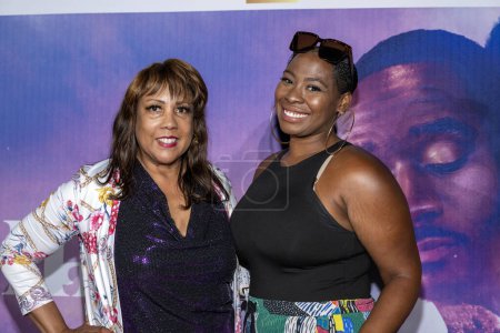 Photo for Film Producer Marie Y. Lemelle with Jasmin Martn attends LA Premiere Director Anthony Bawn TV Series THIRTY at Cinemark Baldwin Hills, Los Angeles, CA July 26, 2023 - Royalty Free Image
