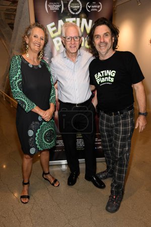 Photo for Series Creator Kate Clere, Executive Producer Jim Greenbaum, Series Creator Mick McIntyre attend EATING PLANTS Season 2 Los Angeles Premiere Screening at STUDIO at Beverly Hills, Los Angeles, CA August 28, 2023 - Royalty Free Image