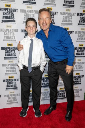Photo for Actor Dylan Dukes, Actor Christopher M. Dukes attend 2023 Indie Short Film Awards and Leydenville Screening at Regal Cinemas Live LA, Los Angeles, CA September 16th, 2023 - Royalty Free Image