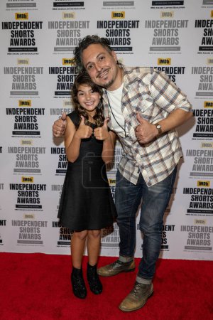 Photo for Director of The Astronaut Damian Apunte, Actress Nora Harriet attends 2023 Indie Short Film Awards and Leydenville Screening at Regal Cinemas Live LA, Los Angeles, CA September 16th, 2023 - Royalty Free Image