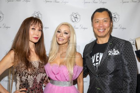 Photo for Couture designer Symone Prince, Linda and David Chou attends Couture Designer Symone Prince presents her latest collection for VIPs at The Britely , Los Angeles, CA October  19, 2023 - Royalty Free Image