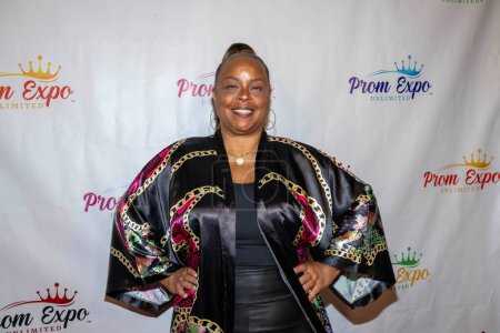 Téléchargez les photos : Octavia Clayton, co-fondatrice, assiste au Prom Expo Unlimited Fortunate Fabrics Mixer à Private Residence, Los Angeles, 11 novembre 2023 - en image libre de droit