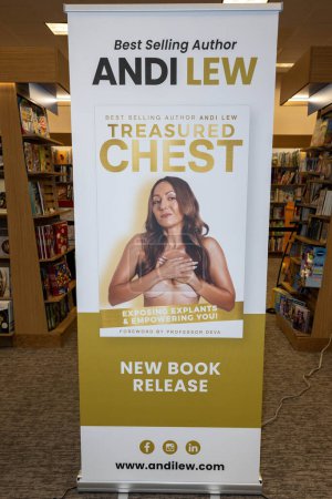 Photo for Poster at Andi Lew's "Treasured Chest" book signing and Media Launch at Barnes and Noble at The Grove , Los Angeles, CA November  2, 2023 - Royalty Free Image
