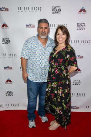 Photo for Veteran Carlos Arambula with wife Robin  attends OTR Presents Comedians For Veterans at Hotel Ziggy, Los Angeles, CA November 11, 2023 - Royalty Free Image