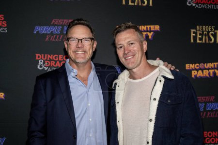 Photo for Actor Matthew Lillard, Actor  Kyle Newman attend Dungeons and Dragons Adventures screening event at E.P. and L.P. rooftop, Los Angeles, CA November 13, 2023 - Royalty Free Image