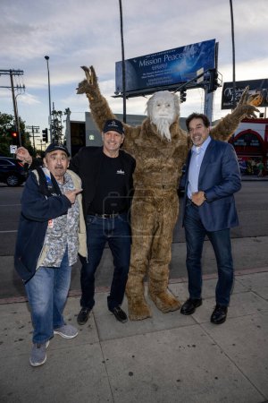 Photo for Actor Ken Davitian (Borat), Producer, Actor, Director Gregory Simmons, Bigfoot aka DJ Staunch, Actor Lou Ferrigno attend Billboard Unveiling Party on Sunset for Oscar Ballot film "Mission Peace"  at Aroma Sunset Bar and Grill, Los Angeles, CA Decembe - Royalty Free Image