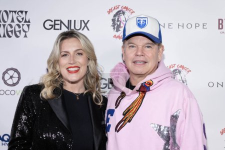 Photo for Breast Cancer Bandit Sponsor Marisa Sullivan, English record producer/DJ Paul Oakenfold attend Christine Peake's Comedy Show for "Breast Cancer Bandit" at Hotel Ziggy, Los Angeles, CA, February 5, 2024 - Royalty Free Image
