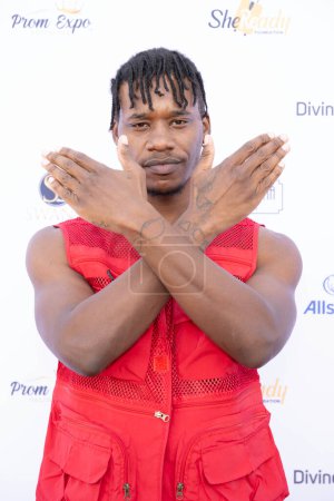 Photo for Rapper Charles X attends 2024 Prom Expo Unlimited and fashion show at Earvin Magic Johnson Park & Community Event Center , Los Angeles, CA, March 9, 2024 - Royalty Free Image