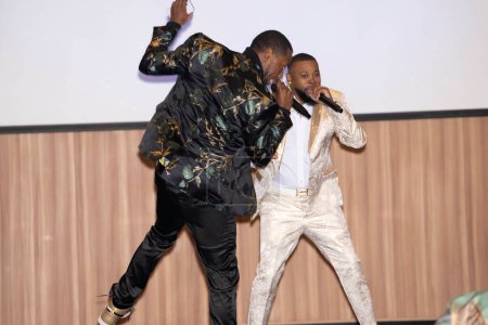 Foto de Rappers perform at 2024 Prom Expo Unlimited and fashion show at Earvin Magic Johnson Park & Community Event Center , Los Angeles, CA, March 9, 2024 - Imagen libre de derechos