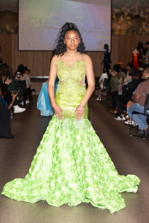 Photo for Model at 2024 Prom Expo Unlimited and fashion show at Earvin Magic Johnson Park and Community Event Center, Los Angeles, CA, March 9, 2024 - Royalty Free Image