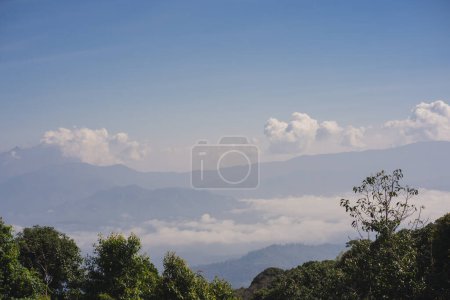 Photo for Travel and people activity concept with layer of mountain and cloudy sky background - Royalty Free Image