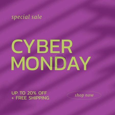 Photo for Image of cyber monday on yellow and pink background. Online shopping, sales, promotions, discount and cyber monday concept. - Royalty Free Image