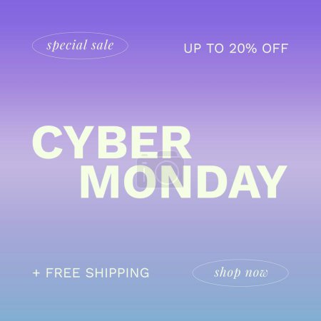 Photo for Image of cyber monday on lilac background. Online shopping, sales, promotions, discount and cyber monday concept. - Royalty Free Image