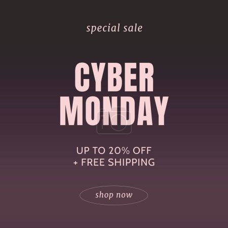 Photo for Image of cyber monday on brown background. Online shopping, sales, promotions, discount and cyber monday concept. - Royalty Free Image