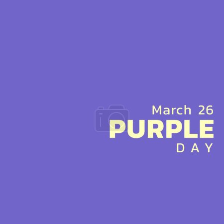 Foto de Illustrative image of 26 march and purple day text isolated against blue background, copy space. Medical, epilepsy, neurological disorder, illness, awareness, healthcare and support concept. - Imagen libre de derechos