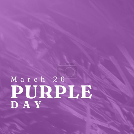 Photo for Illustrative image of march 26 and purple day text isolated on abstract purple background. Copy space, medical, epilepsy, neurological disorder, illness, awareness, healthcare and support. - Royalty Free Image