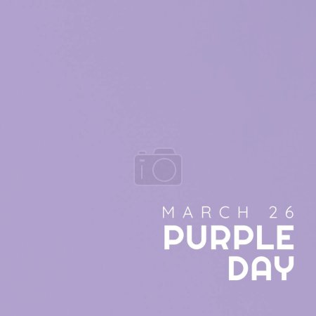 Photo for Illustrative image of 26 march and purple day text isolated on purple background, copy space. Medical, epilepsy, neurological disorder, illness, awareness, healthcare and support concept. - Royalty Free Image