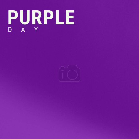 Photo for Studio shot of illustrative purple day text over purple background, copy space. Medical, epilepsy, neurological disorder, illness, awareness, abstract, healthcare and support concept. - Royalty Free Image