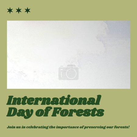 Foto de Composition of international day of forest text and grey background. International day of forest, nature and environment concept. - Imagen libre de derechos