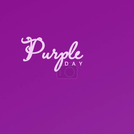 Photo for Studio shot of illustrative purple day text isolated against purple background, copy space. Medical, epilepsy, neurological disorder, illness, awareness, healthcare and support concept. - Royalty Free Image