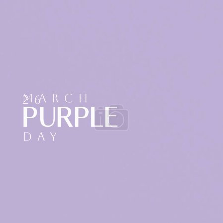 Photo for Illustrative image of 26 march and purple day text isolated against purple background, copy space. Medical, epilepsy, neurological disorder, illness, awareness, healthcare and support concept. - Royalty Free Image