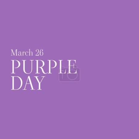Téléchargez les photos : Illustrative image of 26 march and purple day text isolated on purple background, copy space. Medical, epilepsy, neurological disorder, illness, awareness, healthcare and support concept. - en image libre de droit