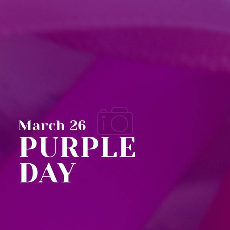 Téléchargez les photos : Illustration of 26 march with purple day text isolated on violet background, copy space. Medical, epilepsy, neurological disorder, illness, awareness, healthcare and support concept. - en image libre de droit
