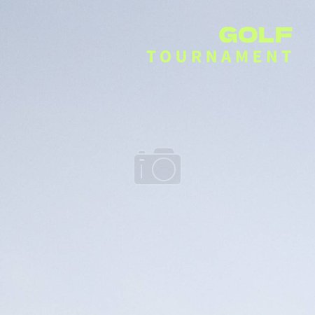 Photo for Square image of golf tournament over grey background with copy space. Golf, sport, competition, rivalry and recreation concept. - Royalty Free Image