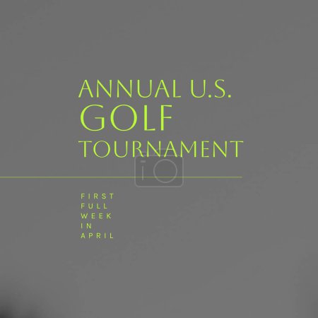 Téléchargez les photos : Square image of annual us golf tournament over grey background. Golf, sport, competition and rivalry concept. - en image libre de droit