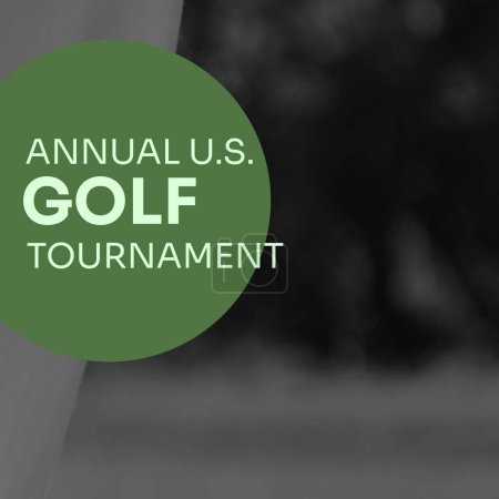 Photo for Square image of annual us golf tournament over blurred background. Golf, sport, competition and rivalry concept. - Royalty Free Image