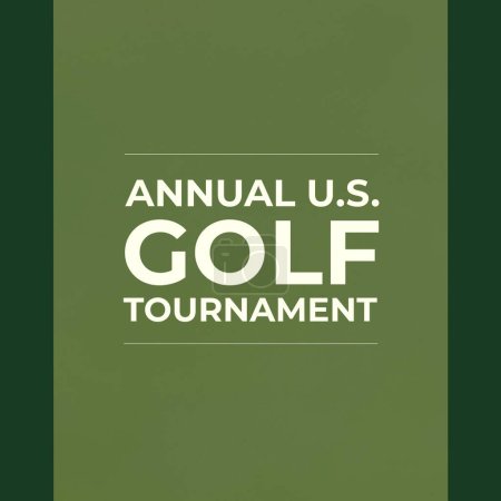 Photo for Square image of annual us golf tournament over green background. Golf, sport, competition and rivalry concept. - Royalty Free Image