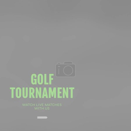 Téléchargez les photos : Square image of golf tournament on grey background. Golf, sport, competition, rivalry and recreation concept. - en image libre de droit