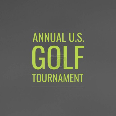 Foto de Square image of annual us golf tournament over grey background. Golf, sport, competition and rivalry concept. - Imagen libre de derechos