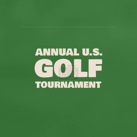 Foto de Square image of annual us golf tournament over green background. Golf, sport, competition and rivalry concept. - Imagen libre de derechos