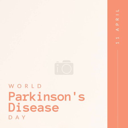 Photo for Illustration of world parkinson's disease day text over pink and peach background, copy space. Nervous system, campaign, healthcare, awareness and prevention concept. - Royalty Free Image