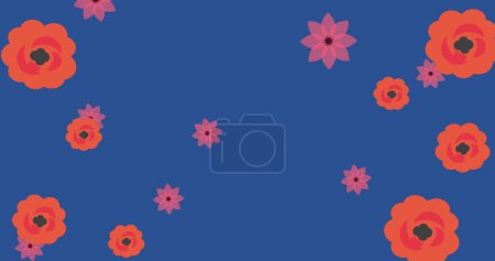 Photo for Image of flowers on dark blue background. environment, sustainability, ecology, renewable energy, global warming and climate change awareness. - Royalty Free Image