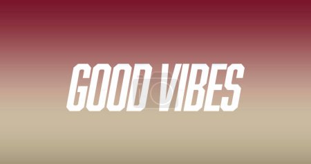Photo for Image of good vibes text banner against pink gradient background. Motivation inspirational quotes and banner concept - Royalty Free Image
