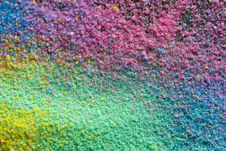Photo for Close up of multi coloured sand and copy space background. Sand, texture, movement, shape and colour concept. - Royalty Free Image