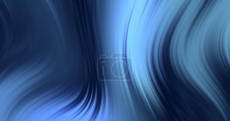 Foto de Composición de líneas curvas de senderos de luz sobre fondo azul. Imagen generada digitalmente en concepto de luz, forma y color. - Imagen libre de derechos